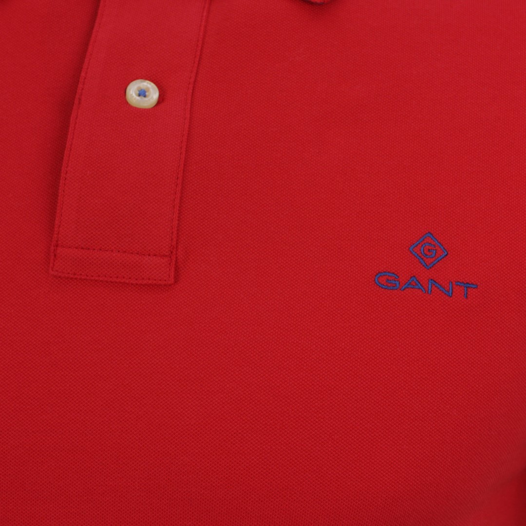 Gant Polo Shirt Contrast Collar Pique Rugger rot 2052003 620 bright red