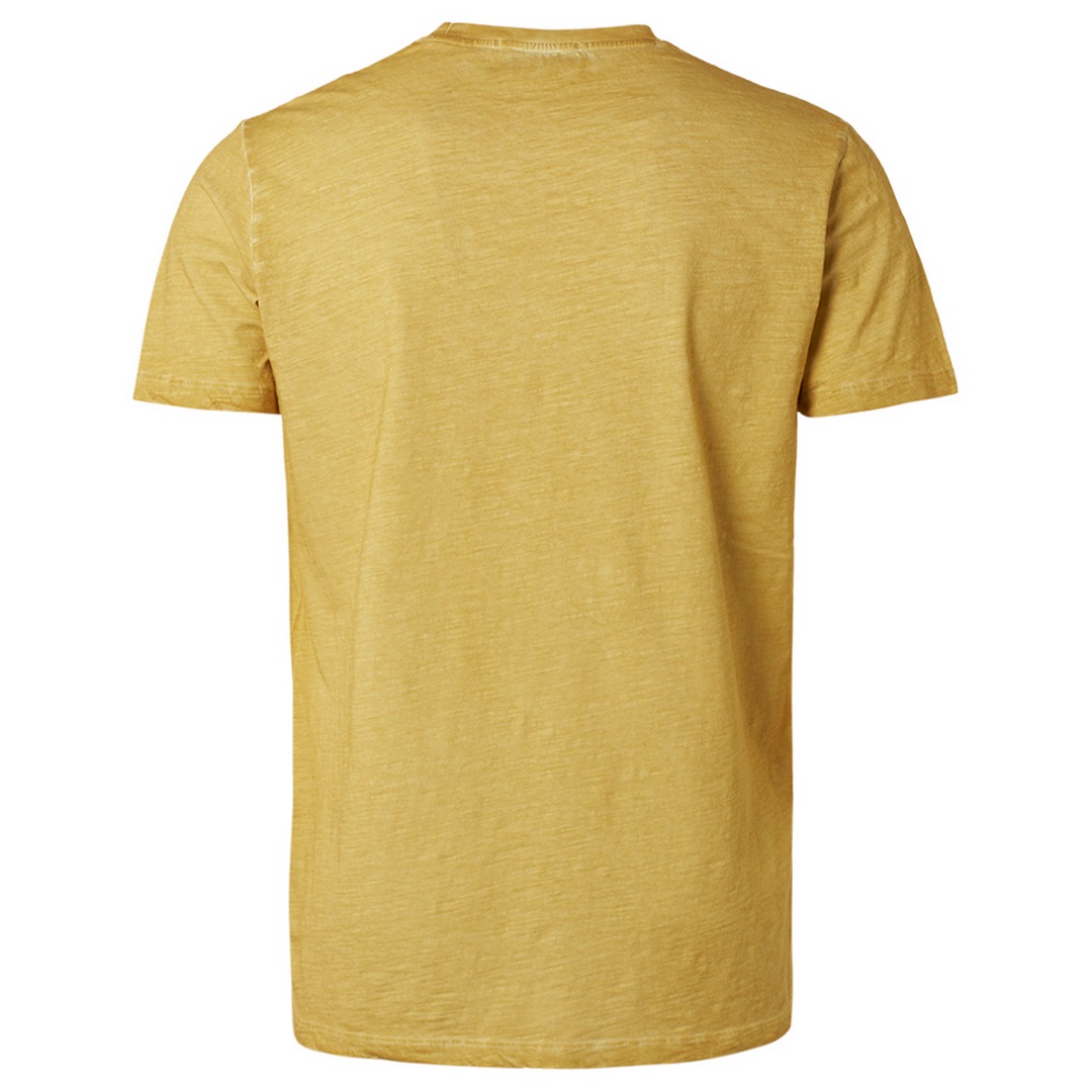 No Excess Herren T-Shirt Crewneck Slub Cold Dyed gelb unifarben 15320332SN 077 mustard