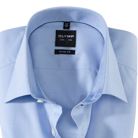 Olymp Level Five Body Fit langarm Hemd Businesshemd blau unifarben 200564 11 bleu