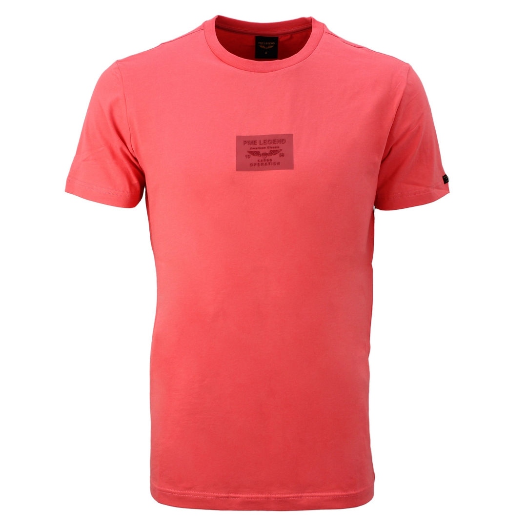 PME Legend Herren T-Shirt kurzarm rot unifarben PTSS2205585 3070 rose of sharon