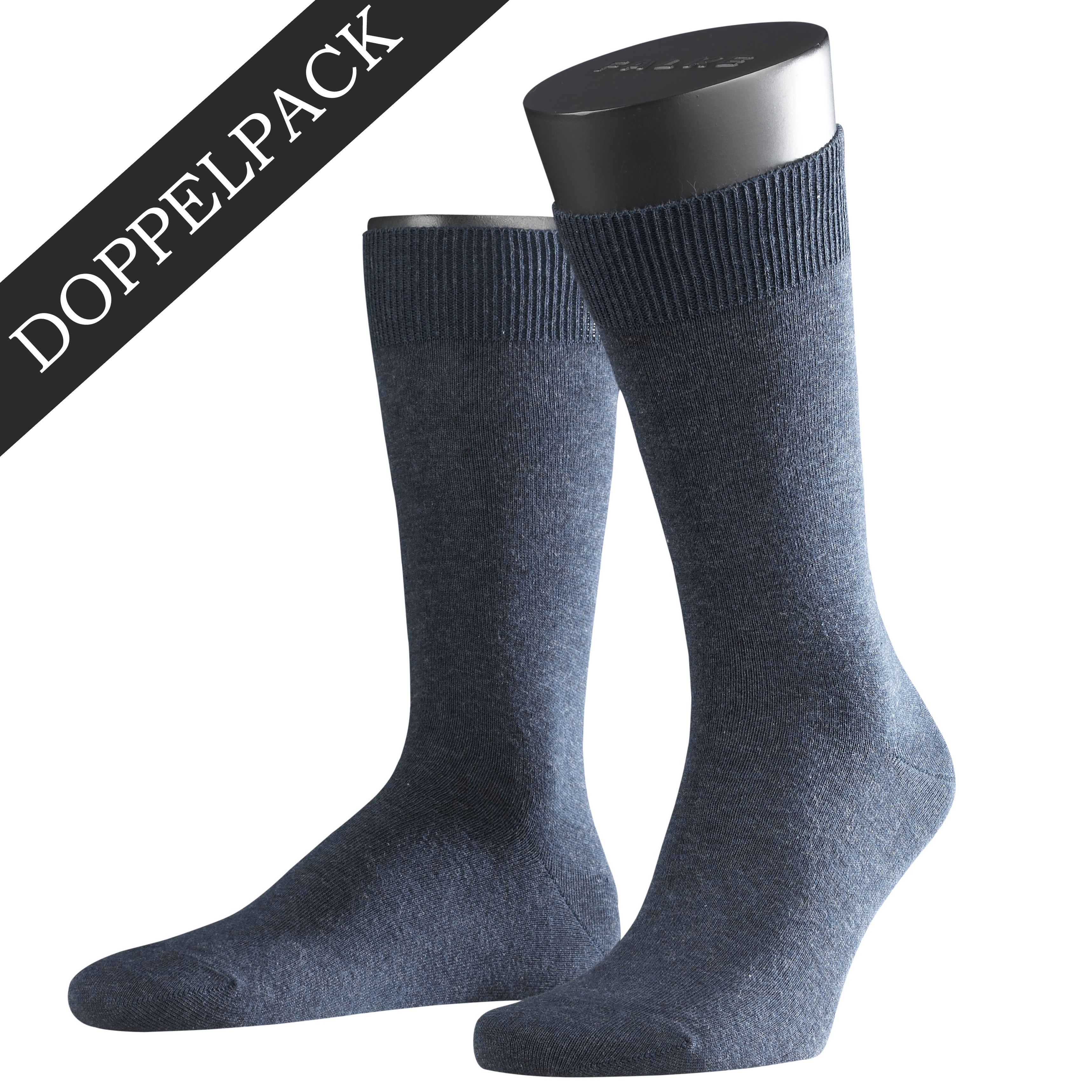 Falke Doppelpack Socke Swing indigo blau 14633 - 6490 Basic Baumwolle