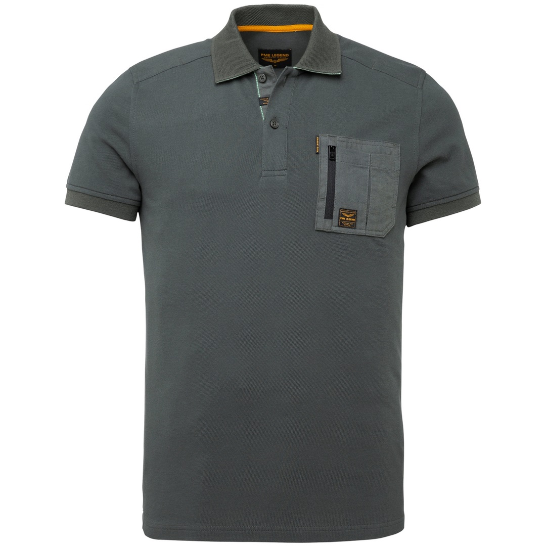 PME Legend Herren Polo Shirt Fine Pique Solid grün unifarben PPSS2204854 6026 urban chic