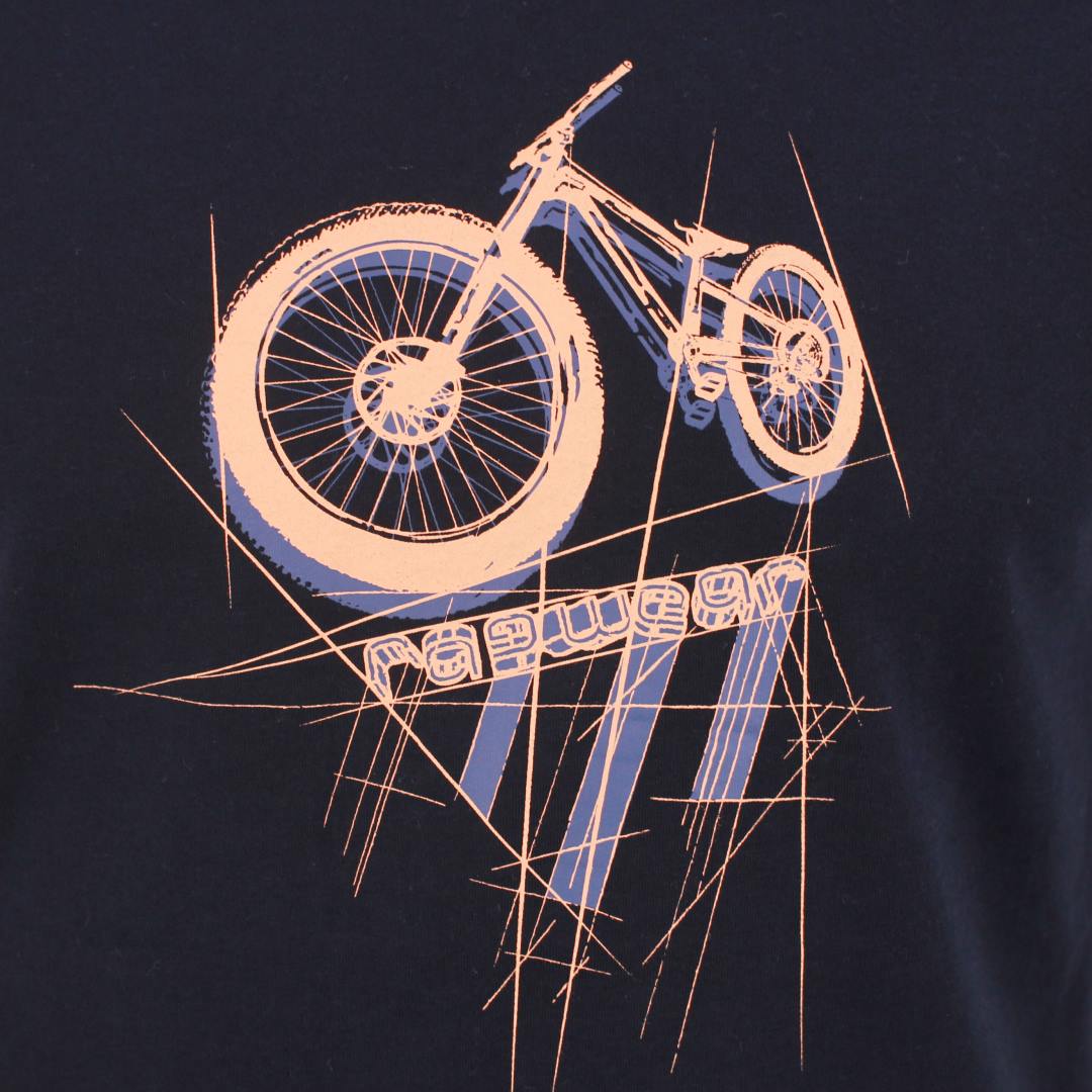 Ragwear Herren T-Shirt Borny blau Fahrrad Print 2312 15010 2028 navy