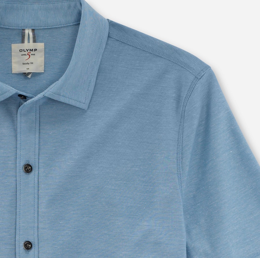 Olymp Herren Polo Shirt blau unifarben 545612 10