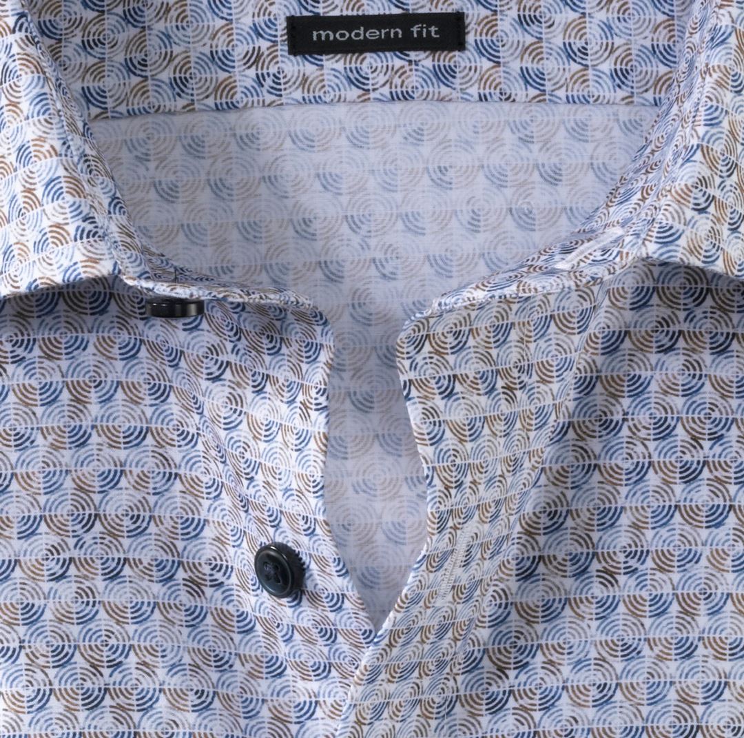 Olymp Luxor Hemd Langarmhemd Businesshemd mehrfarbig gemustert 132814 28 braun