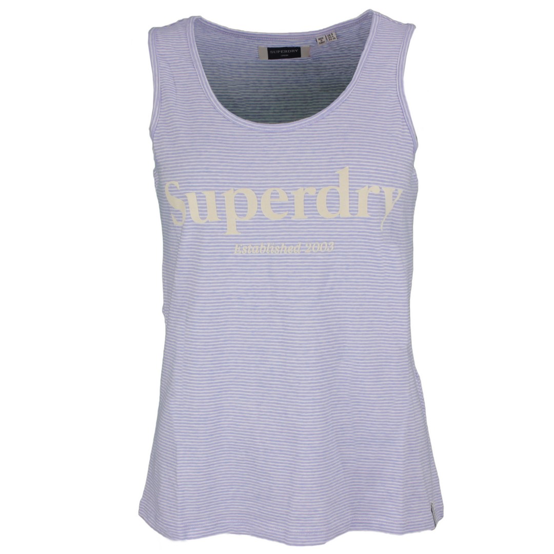 Superdry Damen Top Shirt Summer House Graphic Vest  blau gestreift W6010145A 2u7