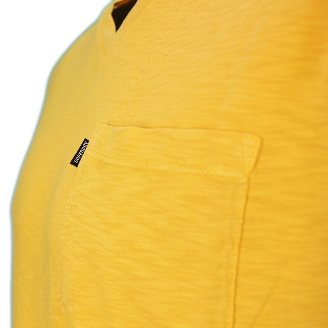 Superdry Herren T-Shirt kurzarm Pocket V Neck tee gelb unifarben M1011222A 07k yellow 