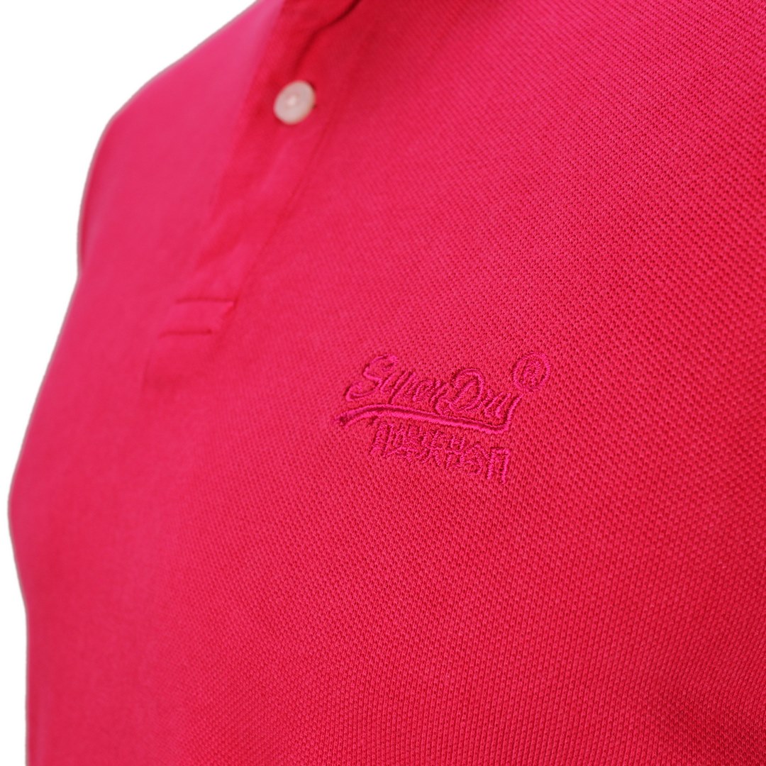 Superdry Herren Poloshirt pink unifarben M1110252A FA9 raspberry