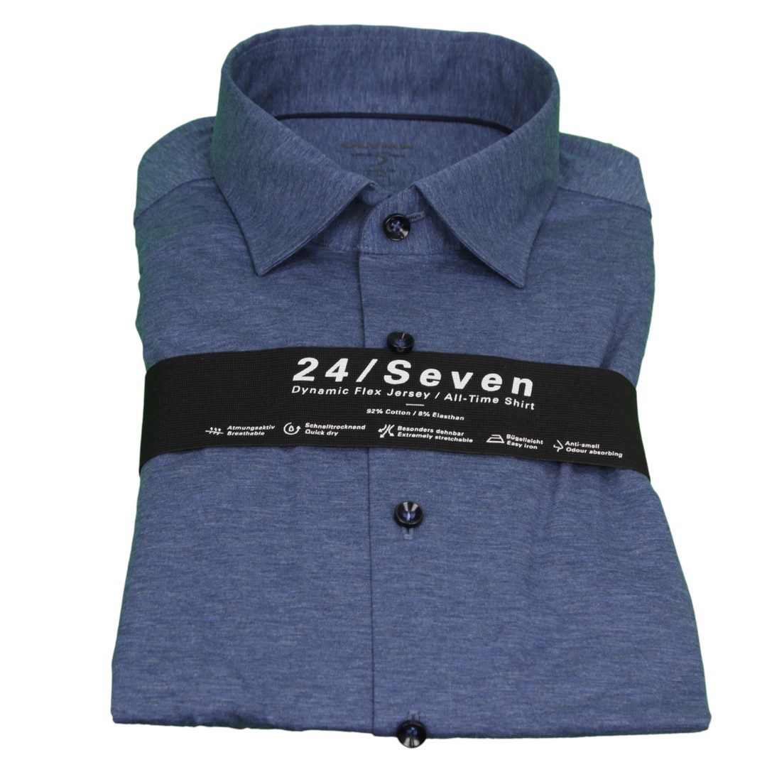 Olymp Hemd 24/Seven Seven Dynamic Flex Jersey All Time Shirt blau 200864 13