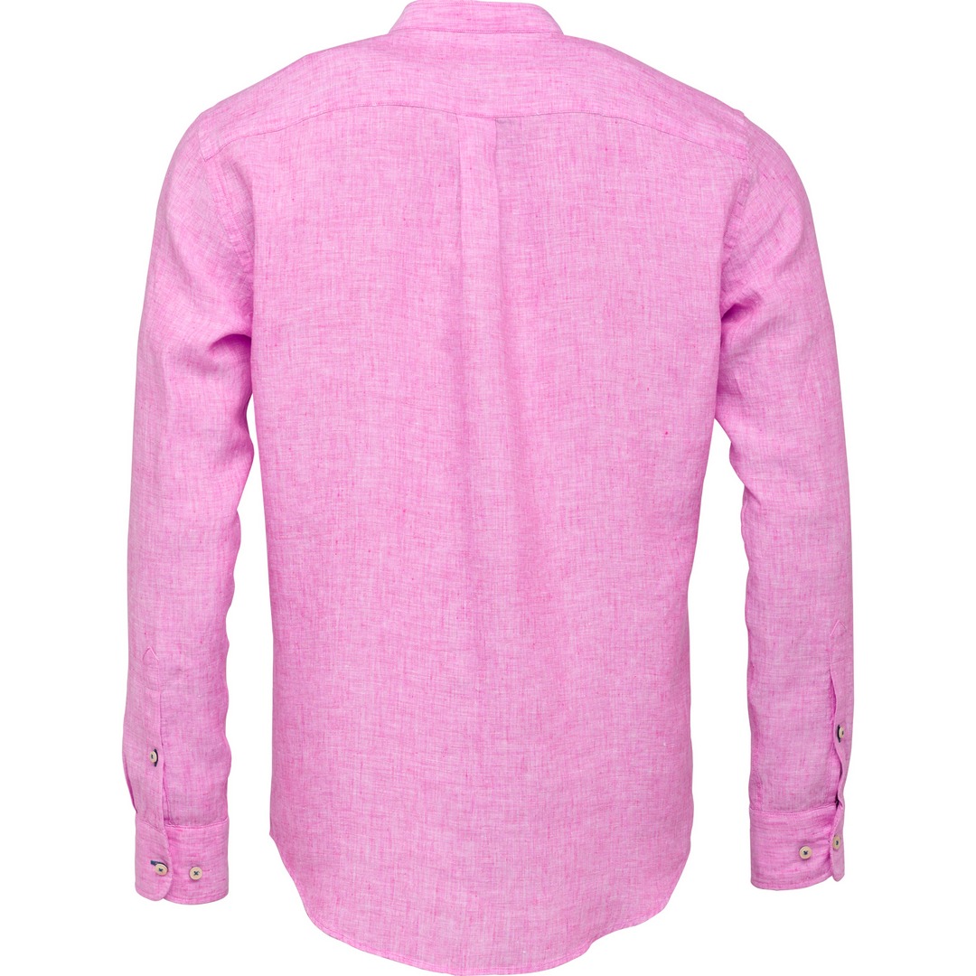 Fynch Hatton Herren Freizeit Hemd Leinenhemd rosa unifarben 11226038 6033 lavender