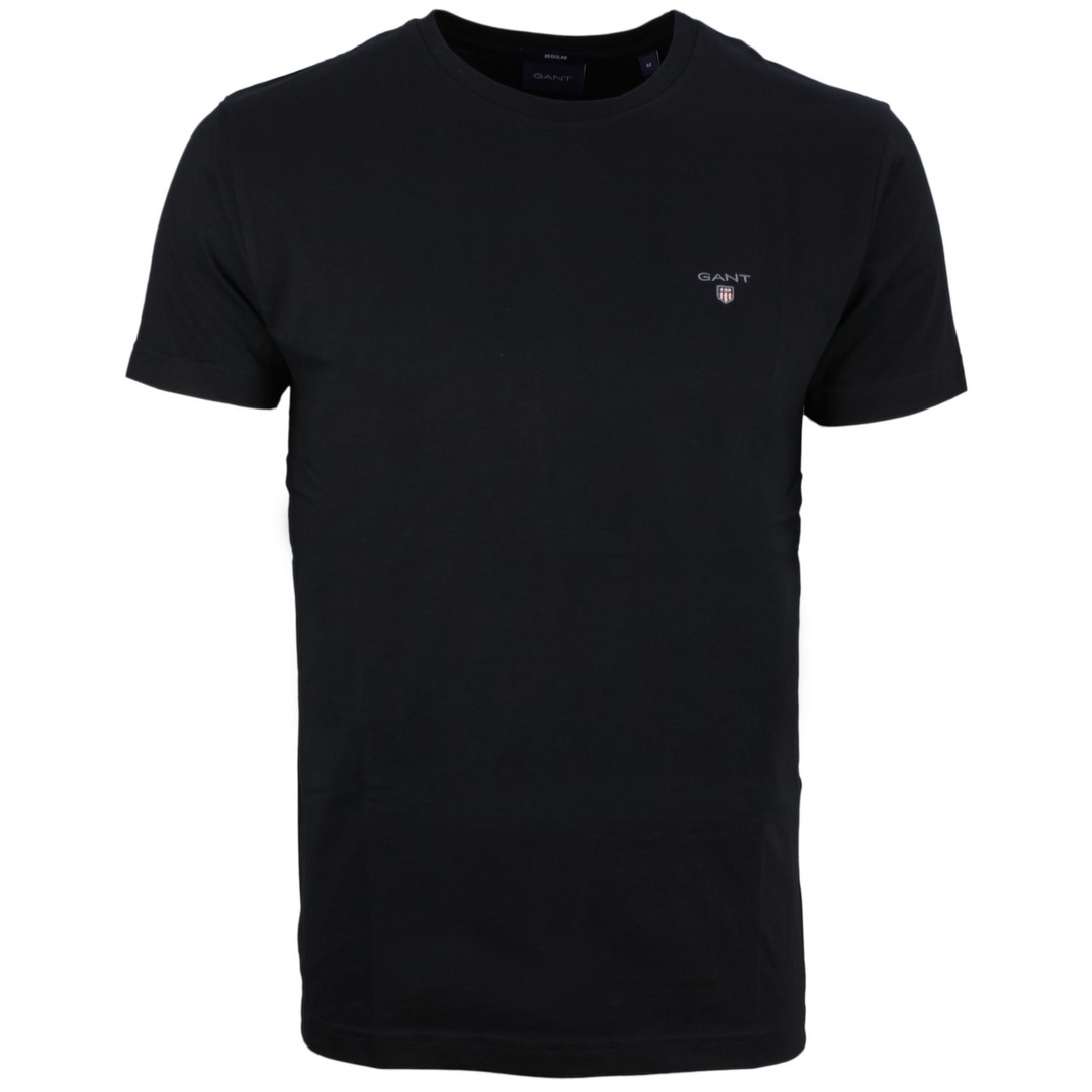 Gant Herren T-Shirt Shirt kurzarm Basic schwarz unifarben 234100 5