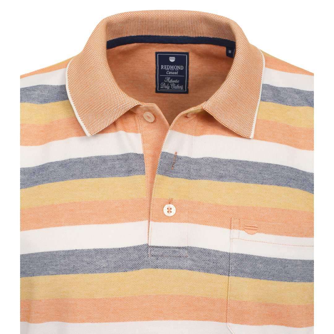 Redmond Herren Poloshirt Regular Fit mehrfarbig gestreift 241880900 210 orange