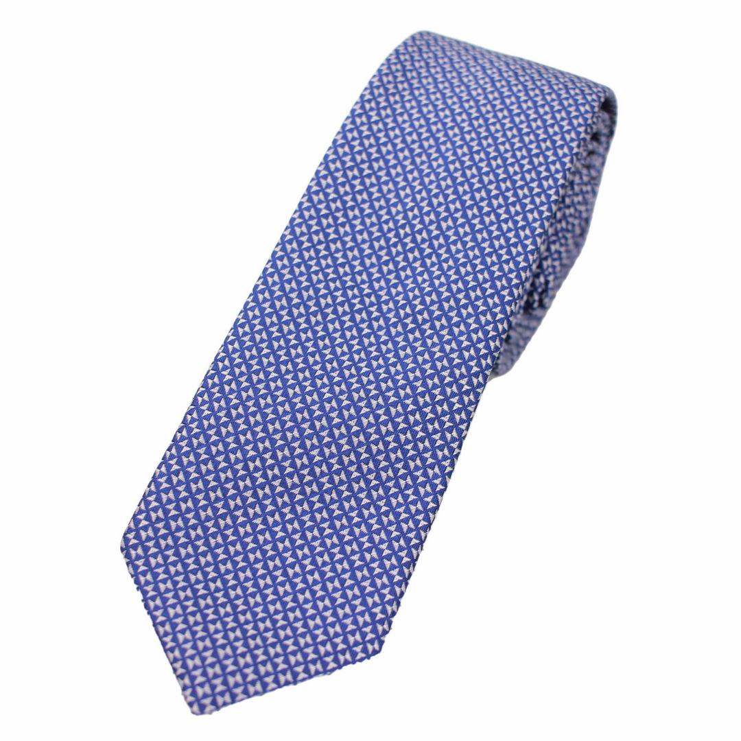 J.S. Fashion Herren Slim Krawatte blau taupe K 46974 8