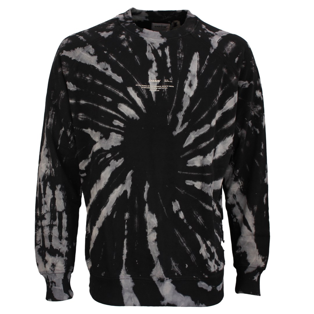 Chasin Herren Sweatshirt Vulcan Tie Dye Muster schwarz weiß 4111357014 E90 black