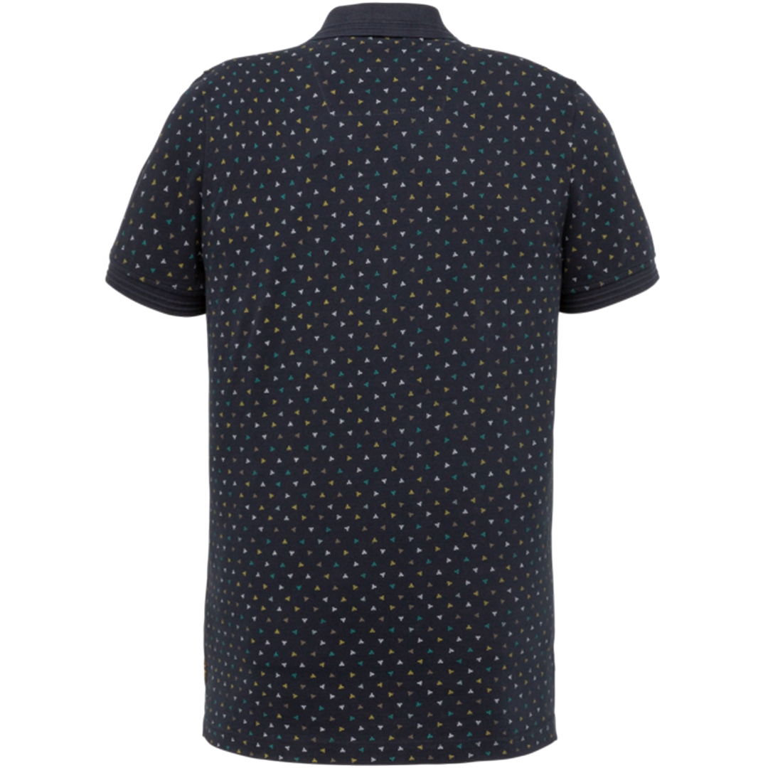 PME Legend Polo Shirt Fine Pique All Over Print blau PPSS203867 5287