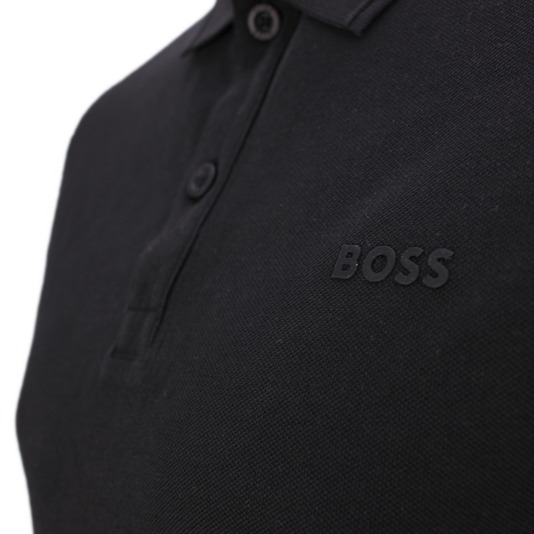 Hugo Boss Herren Polo Shirt kurzarm schwarz unifarben Prime 50468576 001 black