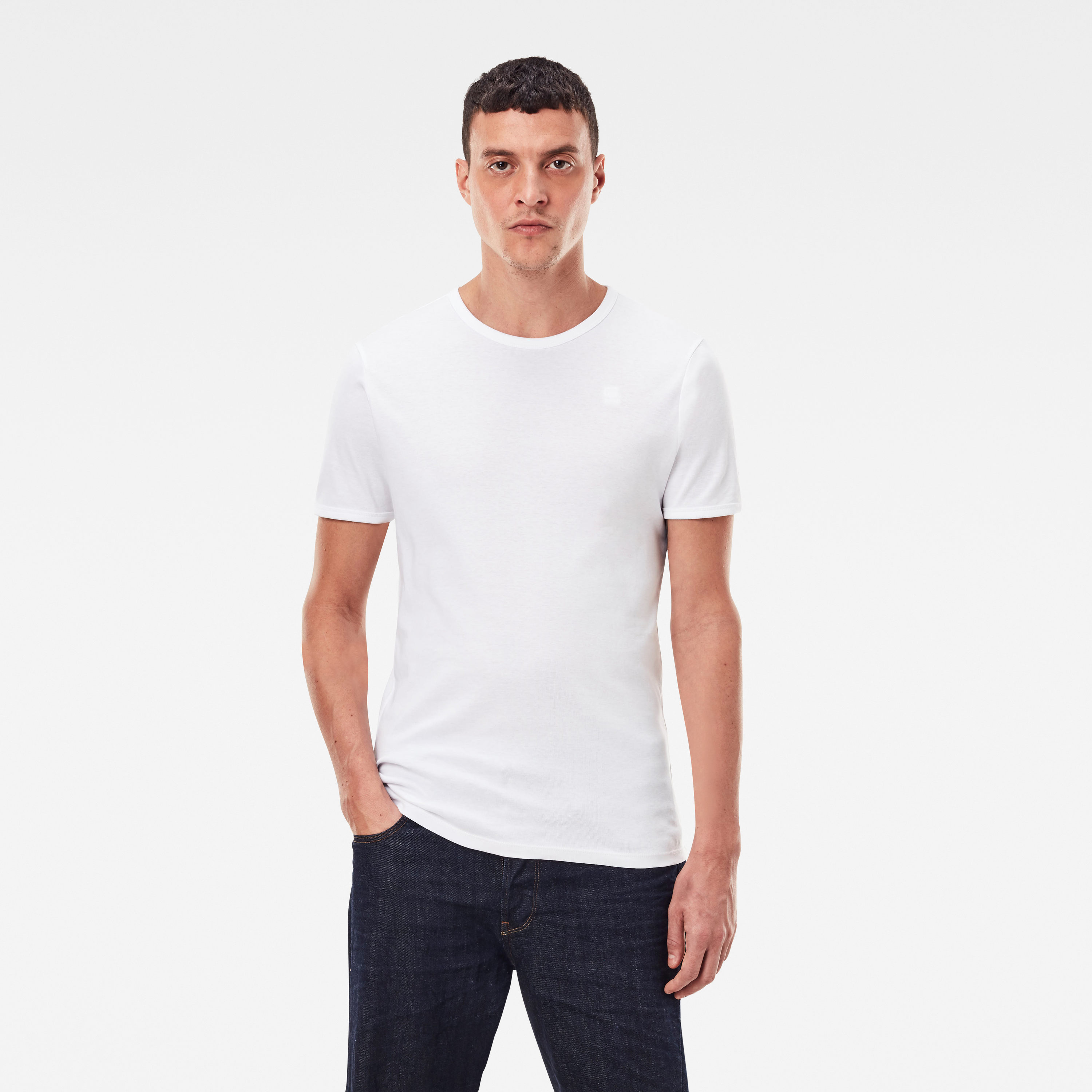 G-Star Raw Round Neck Doppelpack Basic T-Shirt weiß anthrazit D07205 124 8991