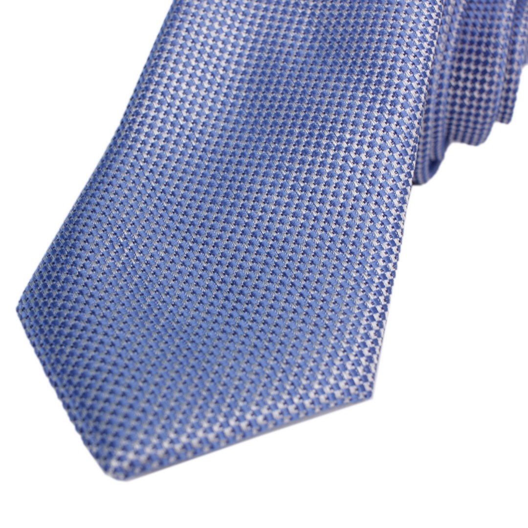 J.S. Fashion Slim Krawatte minimal Muster 70929 Pin Point 19 blue 