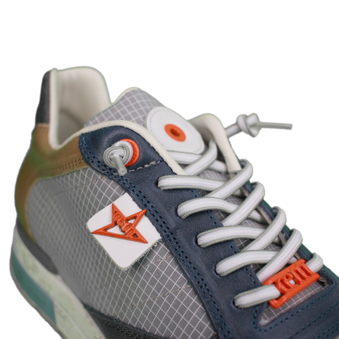 Cetti Herren Sneaker Schuhe blau grau C848 XL ante grid mineral