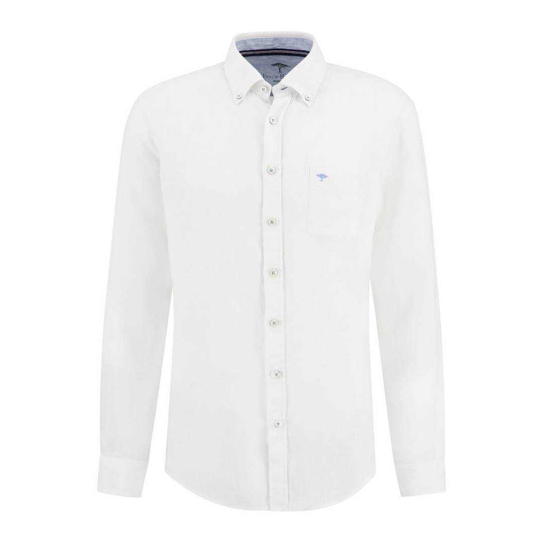 Fynch Hatton Herren Hemd Leinenhemd weiß 13136000 802 white