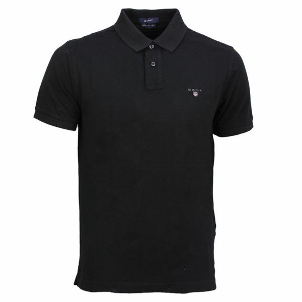 Gant Herren Polo Shirt Piqué Unifarben schwarz 2201 5