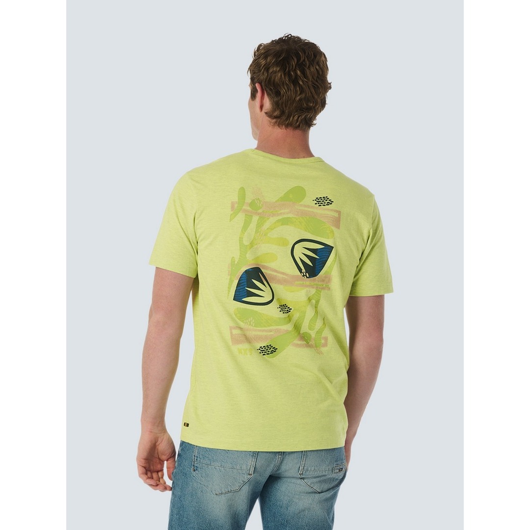 No Excess Herren T-Shirt Regular Fit grün Print 24350438 056 lime