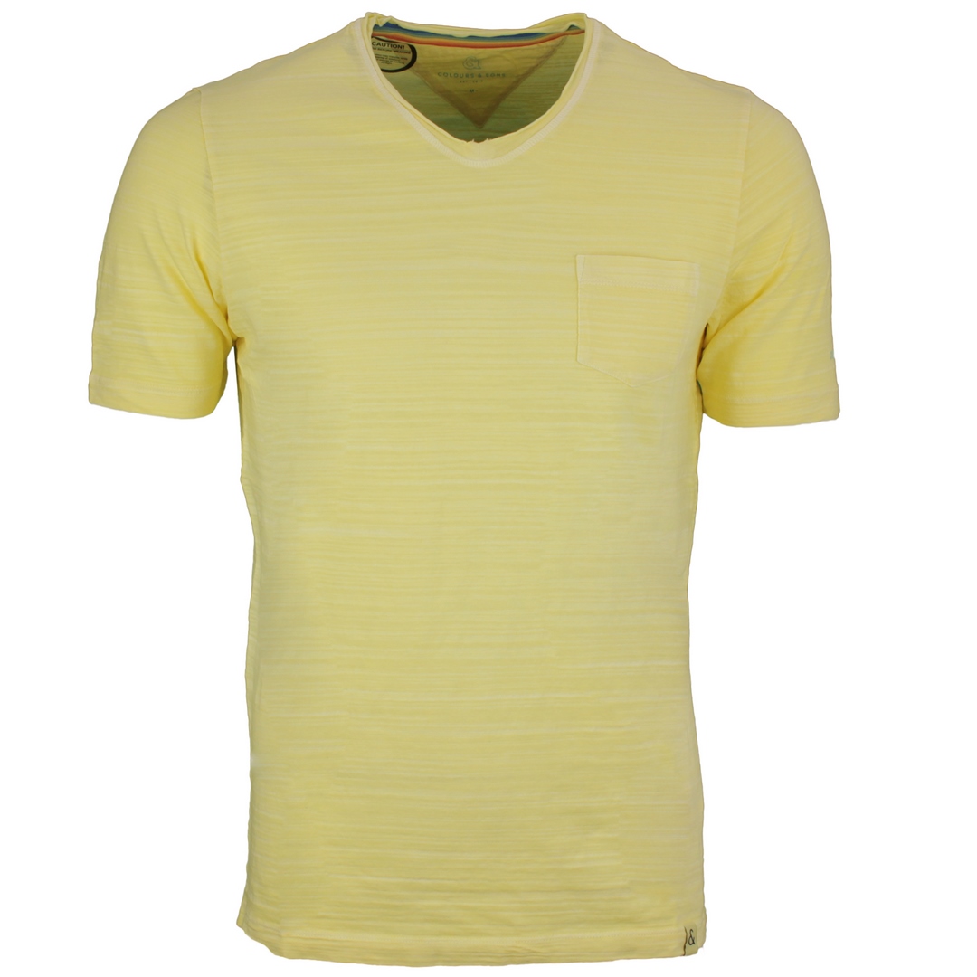 Colours & Sons T-Shirt Shirt kurzarm gelb unifarben 9121 400 100