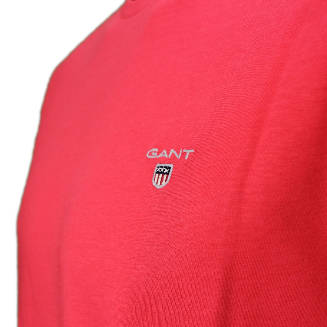 Gant Herren T-Shirt Shirt kurzarm Basic rot unifarben 234100 652 watermelon pink