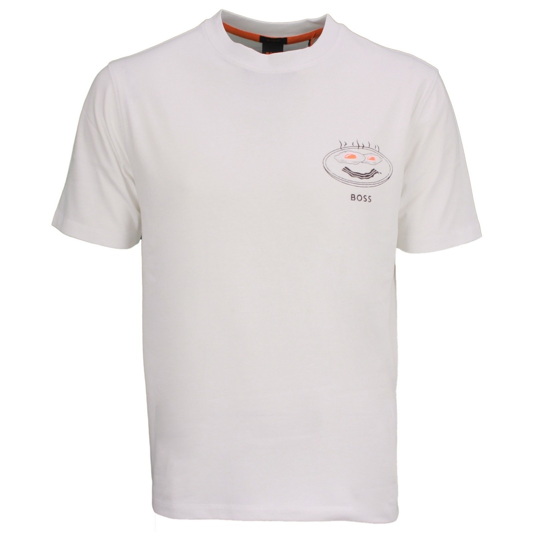 BOSS Herren T-Shirt Eggcellent weiß 50491740 100 white