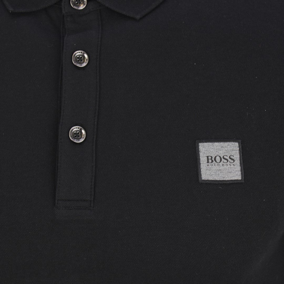 Hugo Boss Herren Polo Shirt Poloshirt Passenger schwarz unifarben 50462781 001 Black