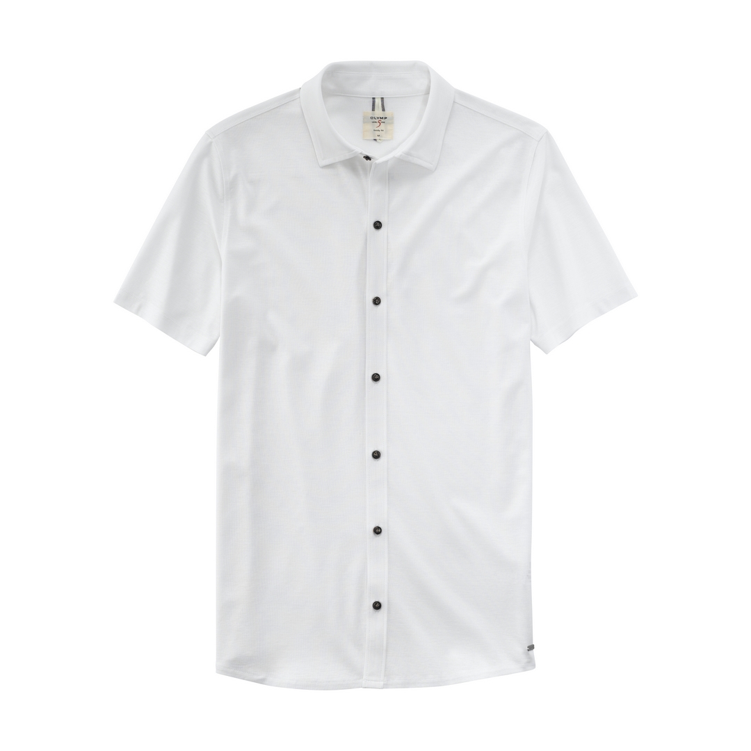 Olymp Herren Polo Shirt weiß unifarben 545612 00