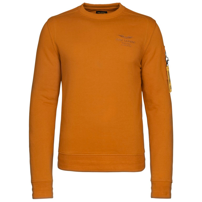 PME Legend Herren Sweat Pullover orange Long Sleeve R Neck Brushed Sweat PSW216420 8214 pumpkin spic