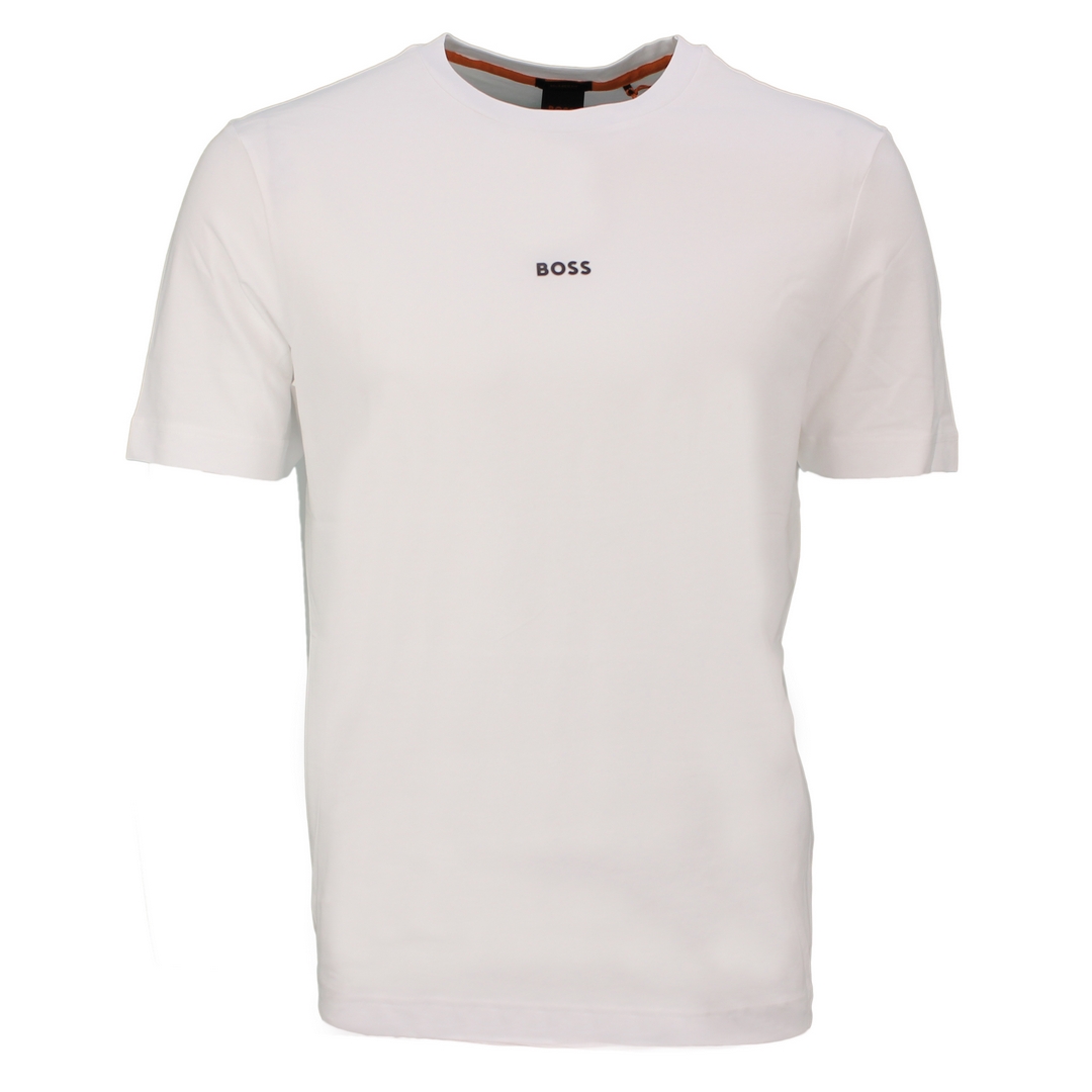 Hugo Boss Herren T-Shirt kurzarm Tchup weiß unifarben 50473278 100 white