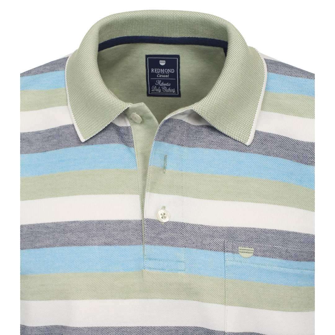 Redmond Herren Poloshirt Regular Fit mehrfarbig gestreift 241880900 60 grün
