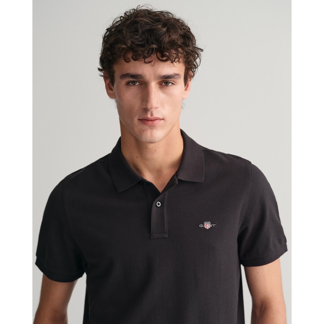 Gant Herren Shield Piqué Poloshirt Regular Fit schwarz 2210 5 black