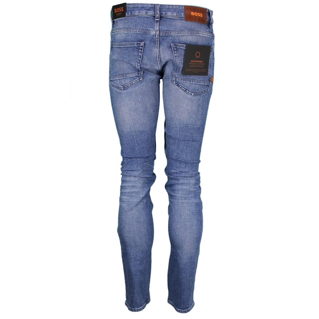 BOSS Herren Jeans Hose Five Pocket Style Delaware blau unifarben 50468638 436 Bright Blue 