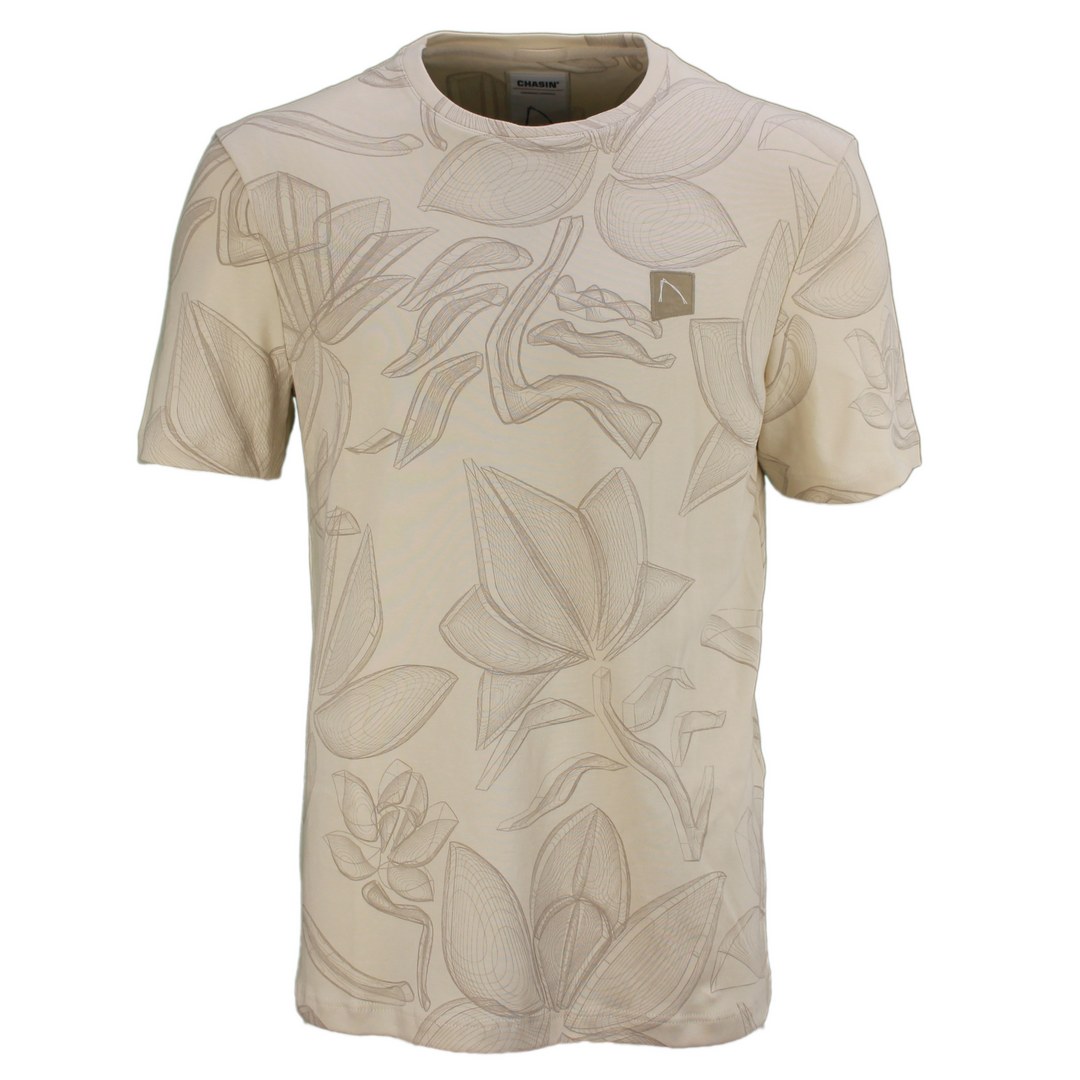 Chasin Herren T-Shirt Wild Regular Fit beige floral 5211356054 E11 off white