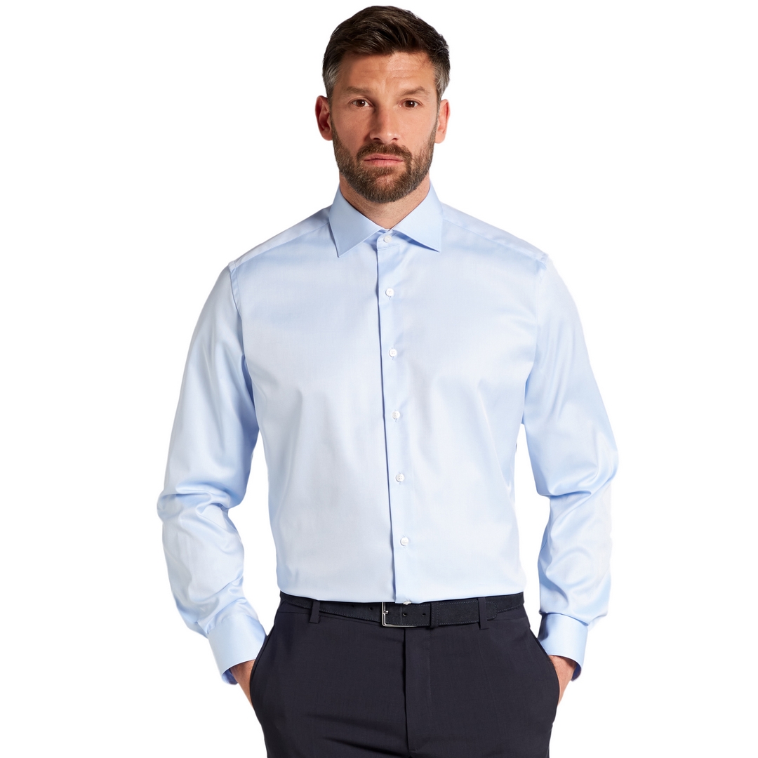 Eterna Herren Langarm Hemd Businesshemd Modern Fit hellblau unifarben 8817 X18K 10