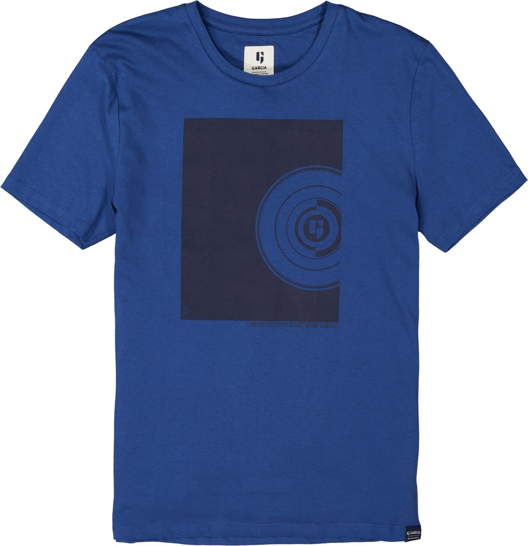 Garcia Herren T-Shirt Shirt kurzarm Print blau schwarz D11201 6632 imperial blue