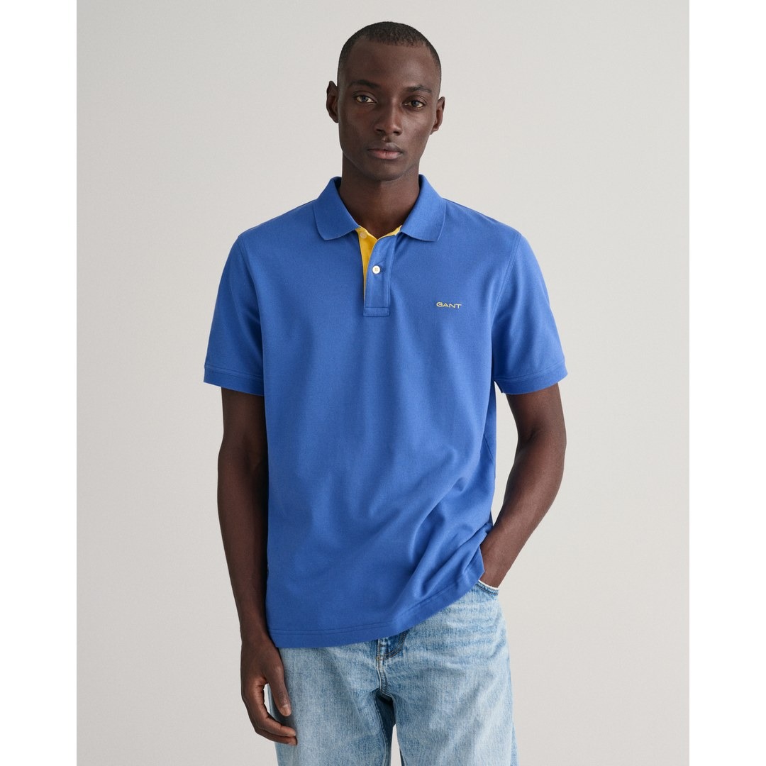 Gant Herren Piqué Poloshirt Regular Fit blau 2062026 407 rich blue