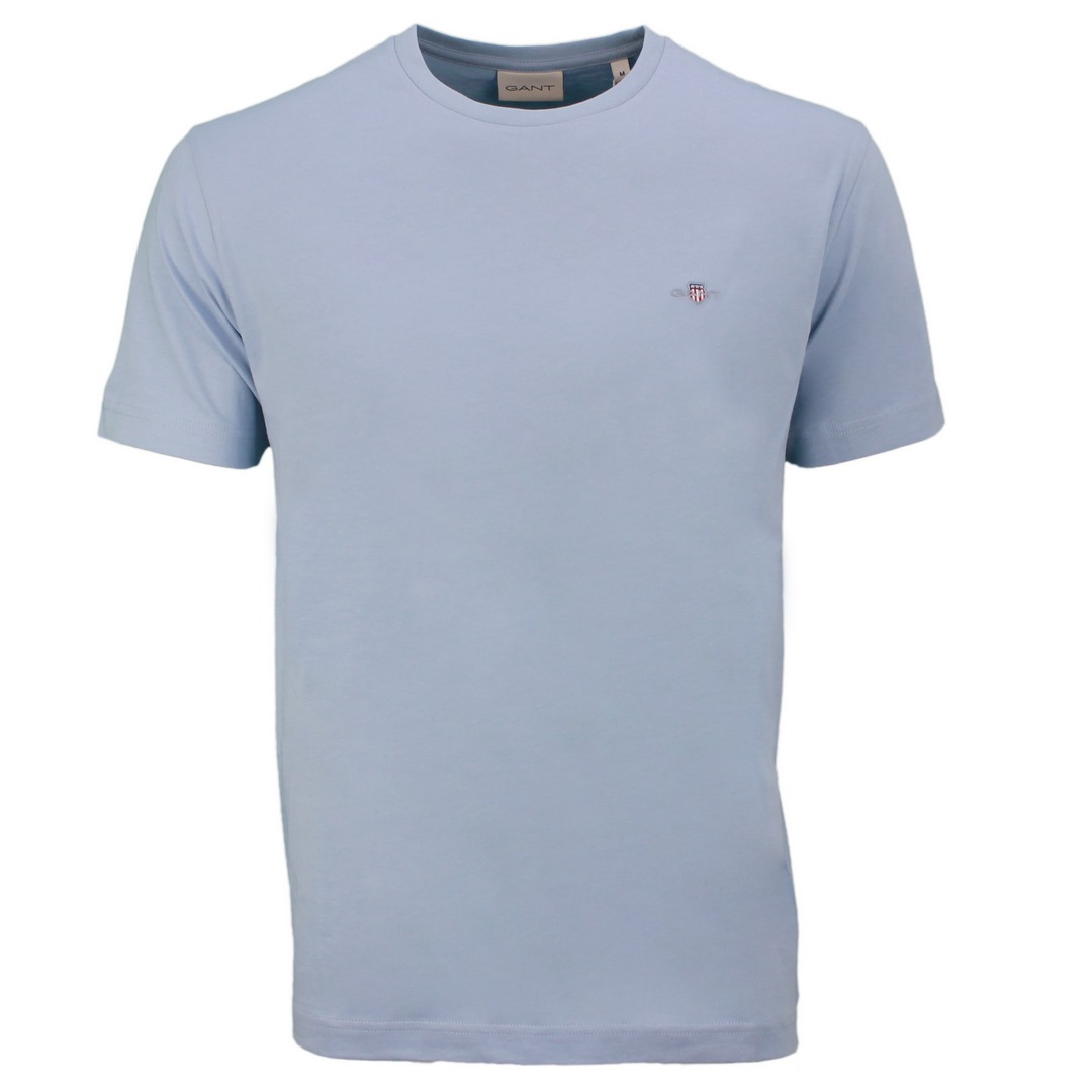 Gant Herren T-Shirt Regular Fit Shield blau 2003184 474 dove blue