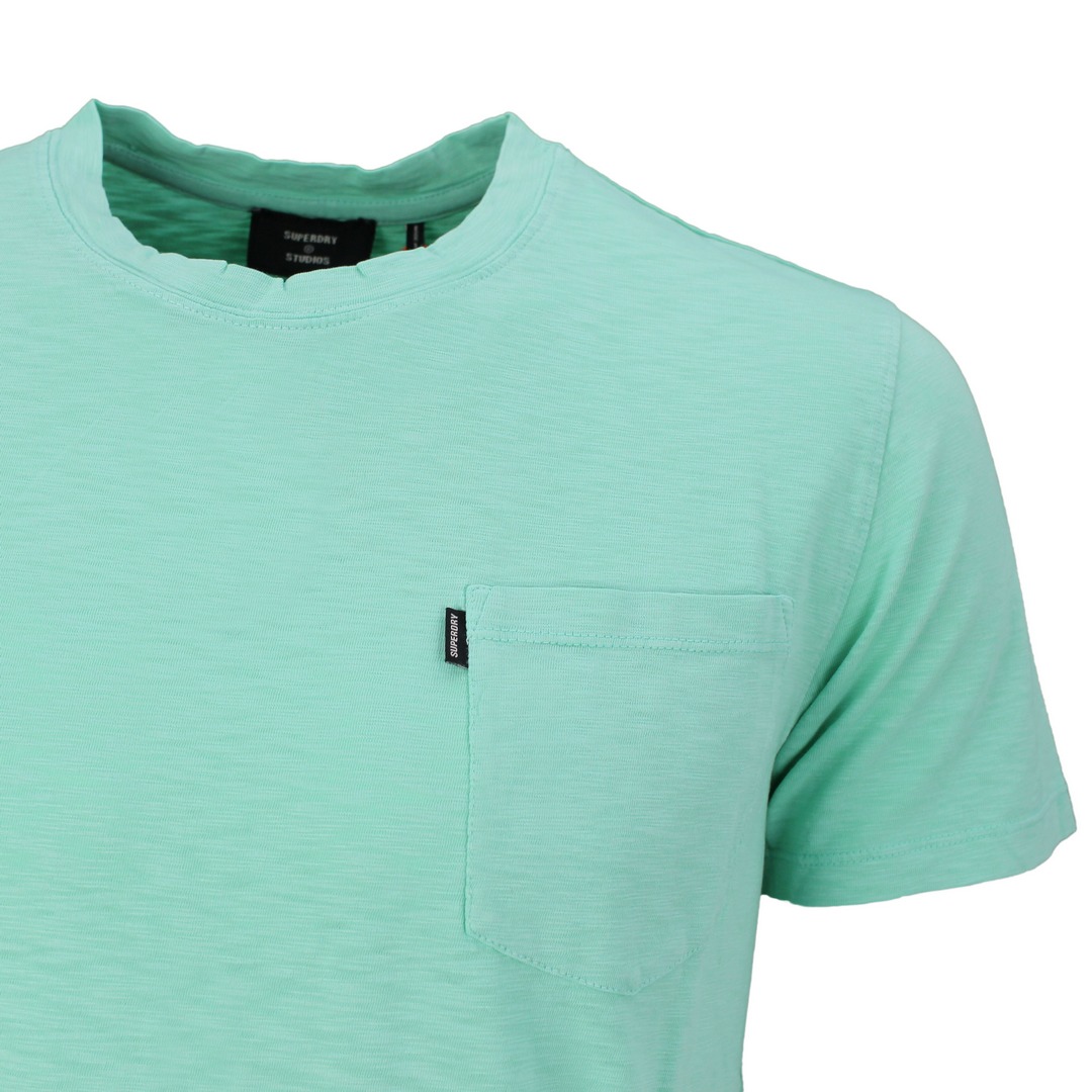 Superdry Herren T-Shirt kurzarm grün unifarben M1011252A Fluro Mint
