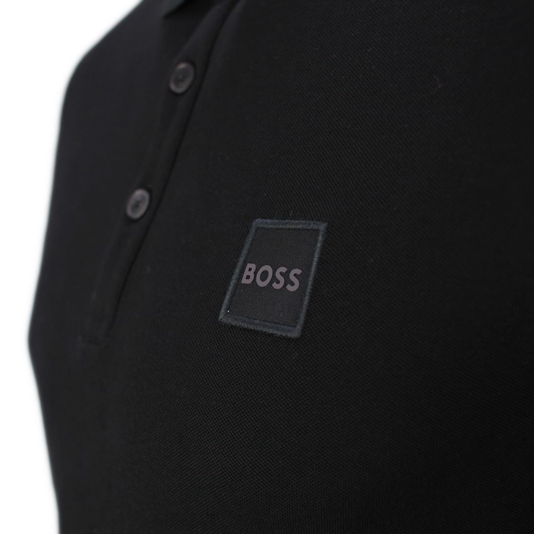 Hugo Boss Herren Shirt Langarmshirt Passerby schwarz unifarben 50472681 001 black
