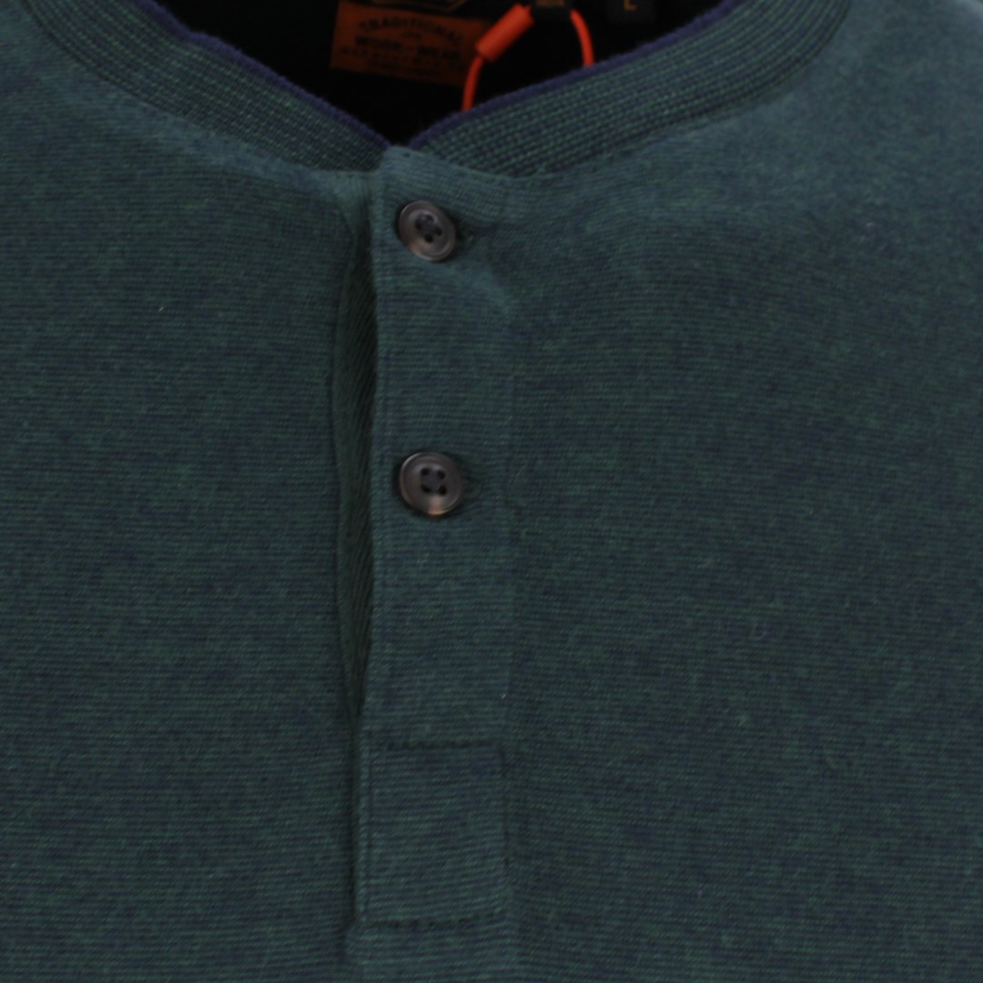 Superdry Herren langarm Shirt LS Henley grün unifarben M6010118A 3ZJ Enamel Green
