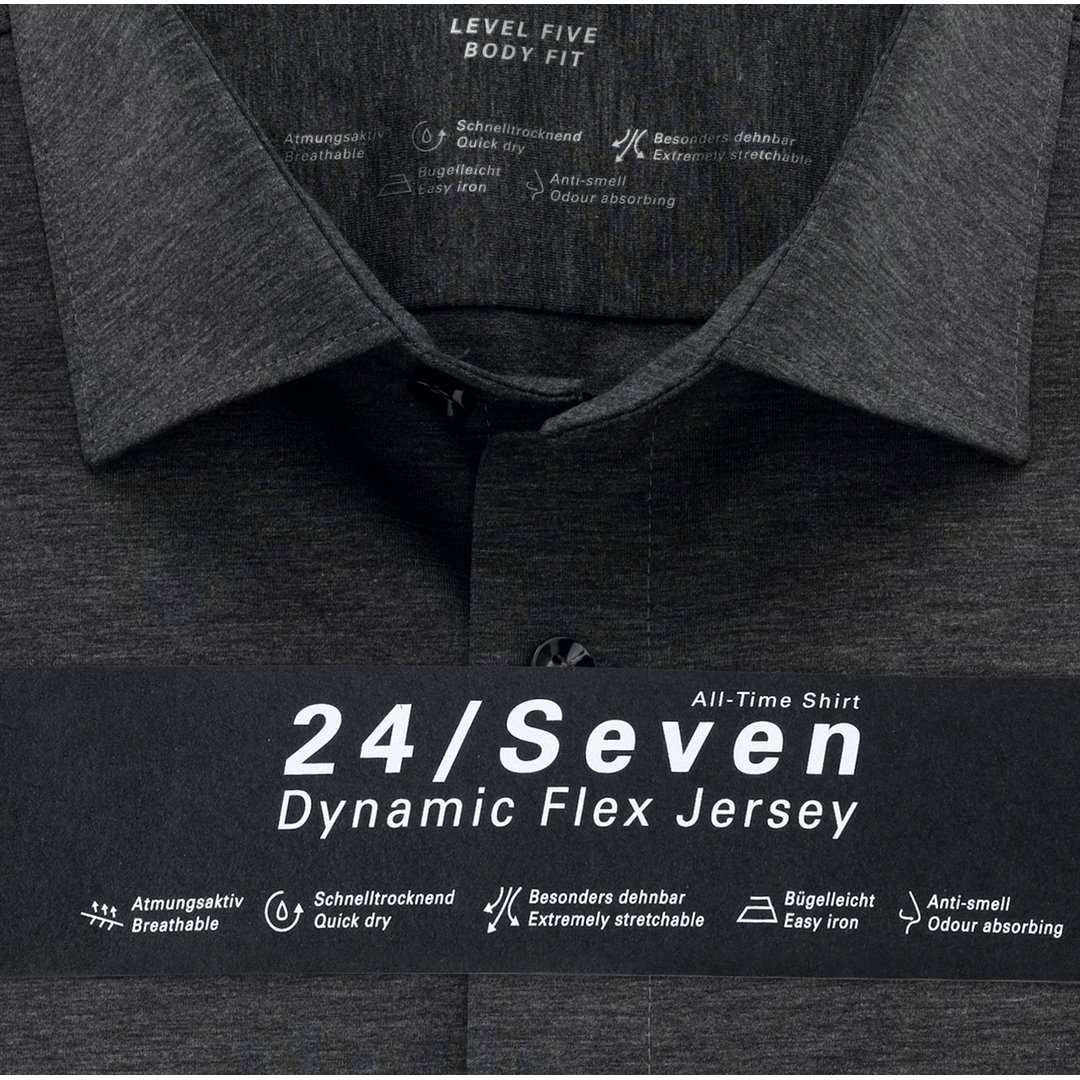 Olymp Hemd 24/Seven Seven Dynamic Flex Jersey All Time Shirt grau 200864 67