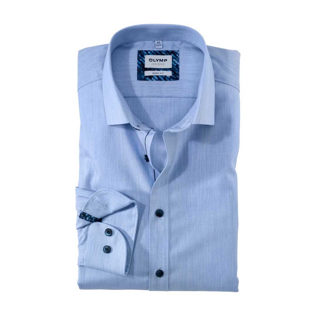 Olymp Herren Level Five Langarm Hemd Businesshemd blau unifarben 209024 11 bleu