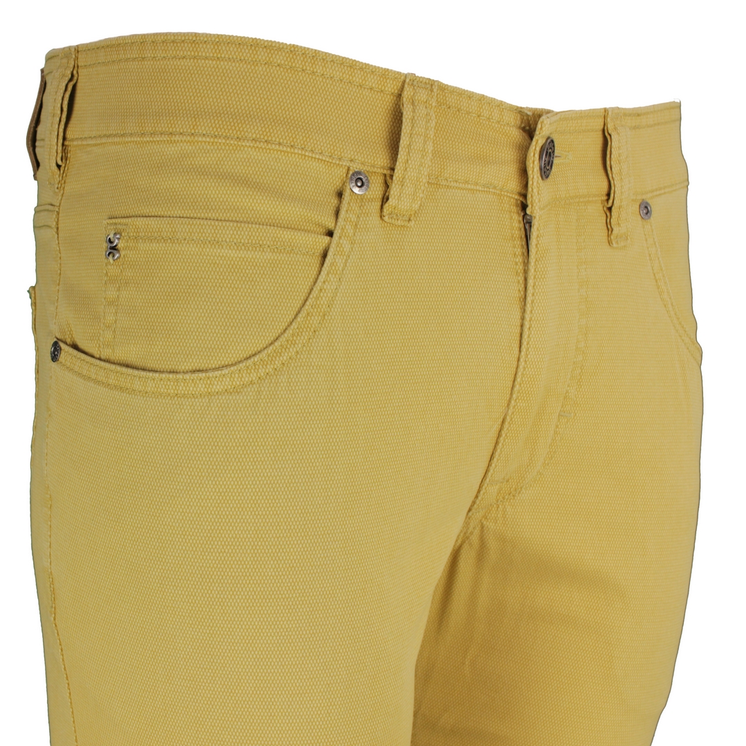 Gardeur Herren Jeans Hose Jeanshose gelb Modern Fit fein gemustert BILL-3 411571 42