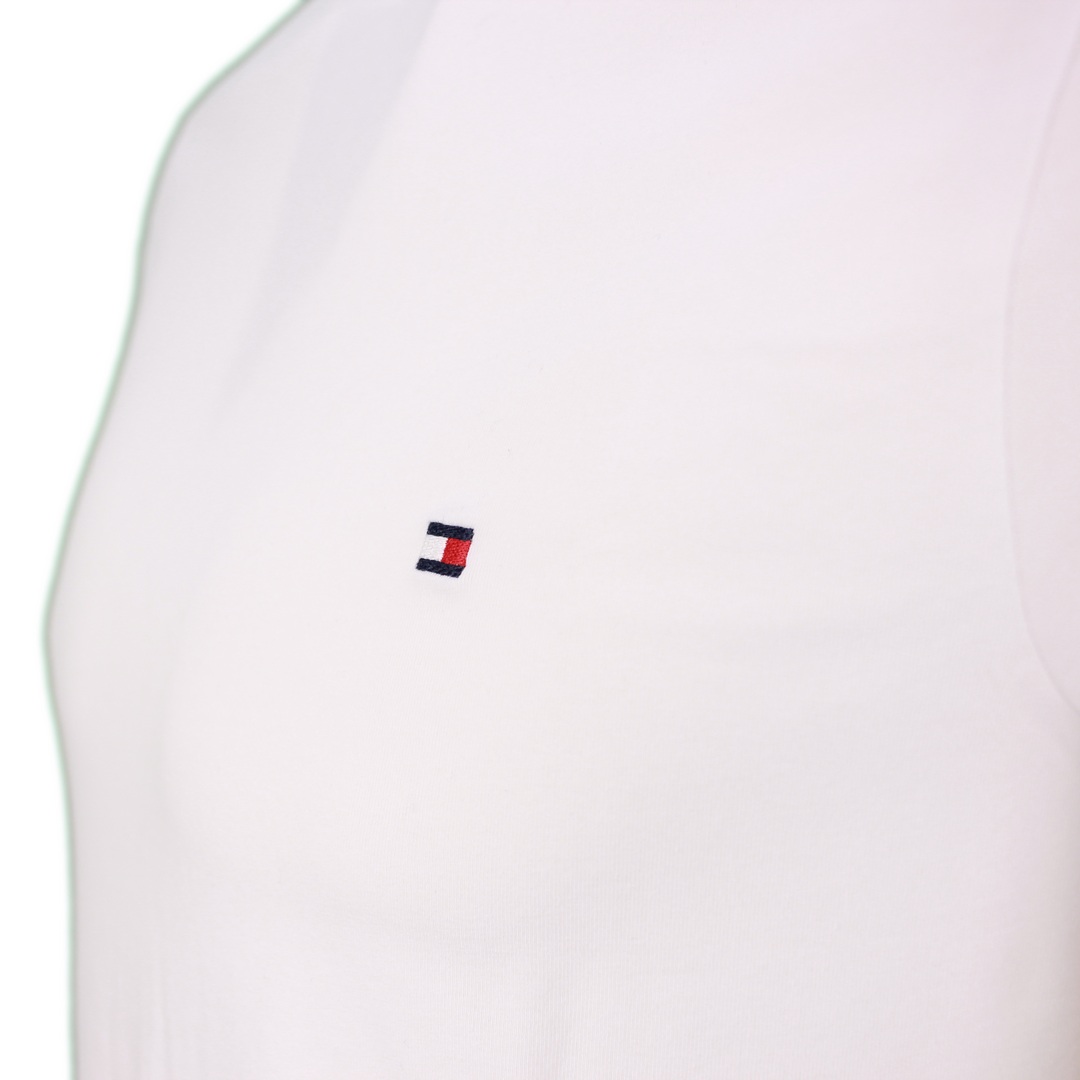 Tommy Hilfiger Herren T-Shirt Core Stretch Slim C Neck Tee weiß unifarben MW0MW27539 YBR White