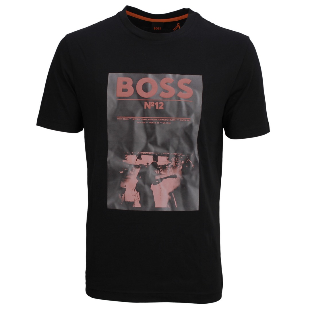 BOSS Herren T-Shirt Regular Fit black Te BOSSTicket 50515829 101 schwarz