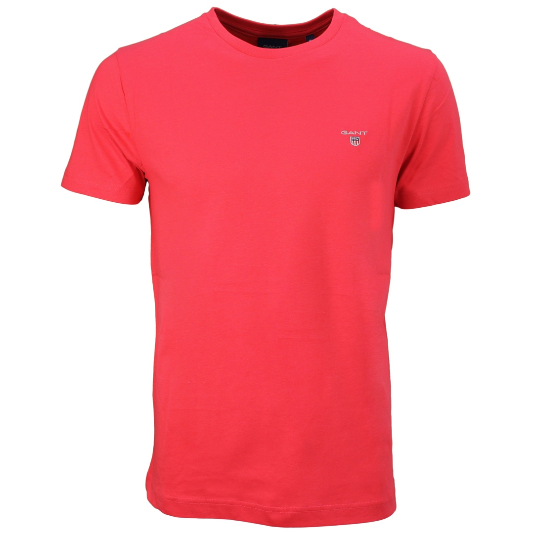Gant Herren T-Shirt Shirt kurzarm Basic rot unifarben 234100 652 watermelon pink